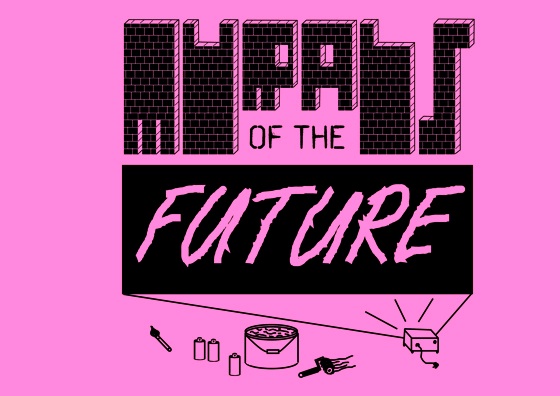 murals of the future logo on pinkish background
